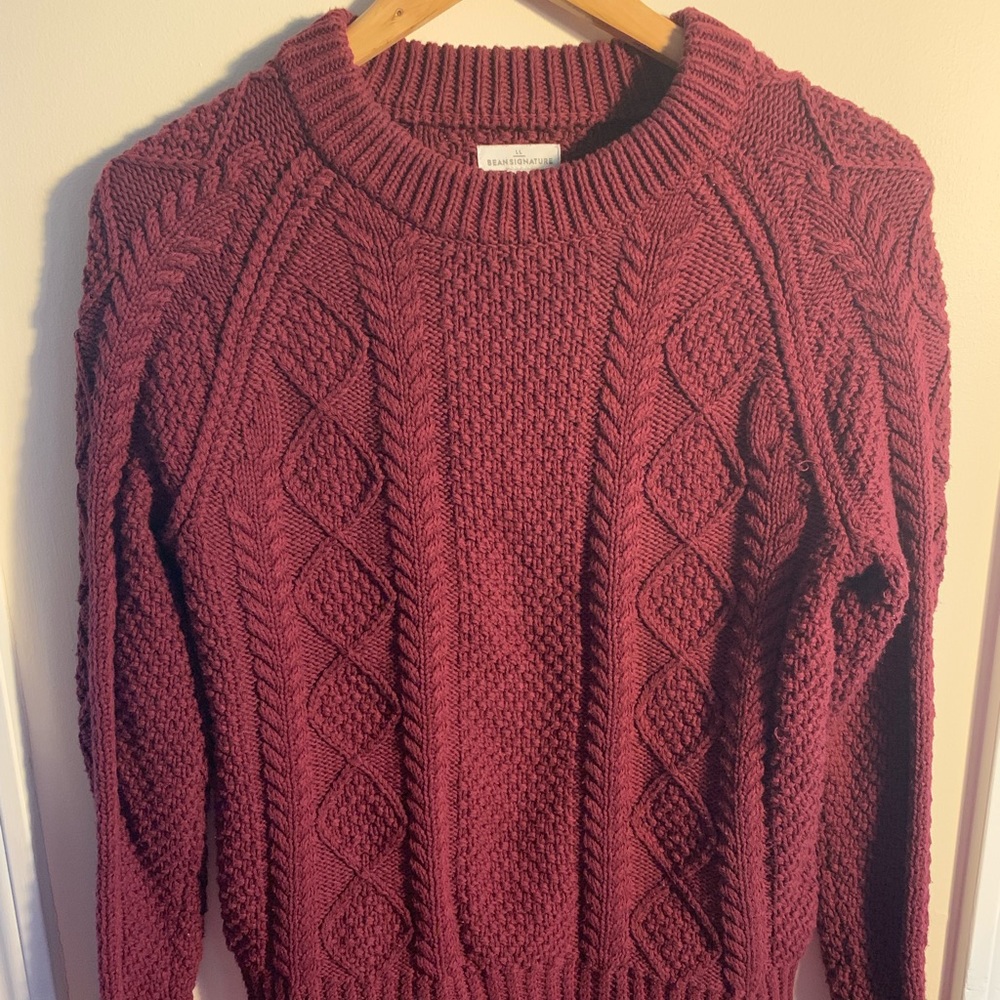 LL Bean Signature 100% Cotton Cable-knit Sweater